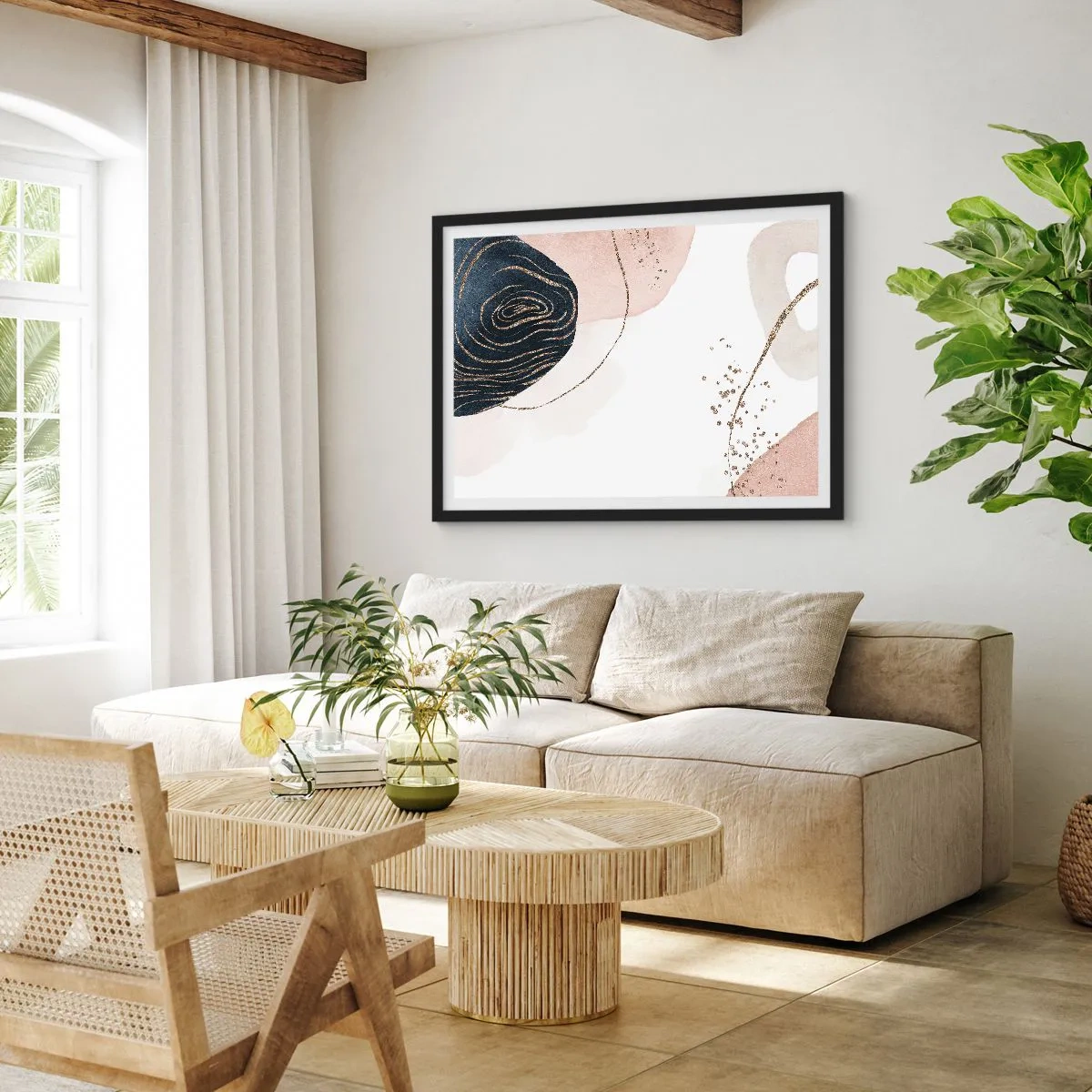 Poszter fehér keretben - Minden folyik - 100x70 cm