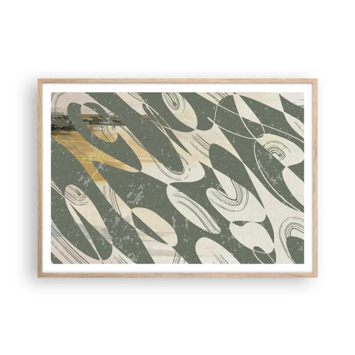 Poszter világos tölgy keretben - Ritmikus absztrakció - 100x70 cm