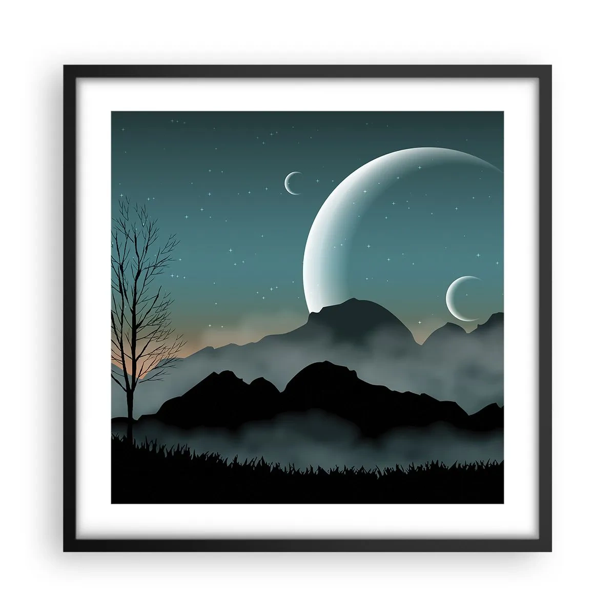 Poszter fehér keretben - Csillagos éj karneválja - 50x50 cm