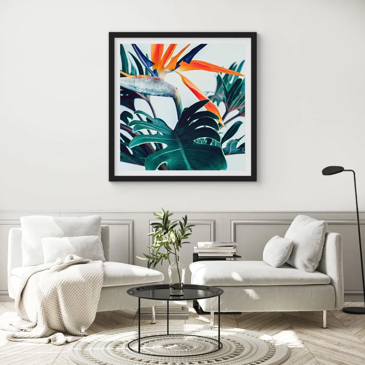 Poszter fehér keretben - Madárkalitka - 60x60 cm