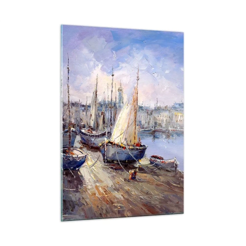 Üveg kép - Város az öböl mellett - 50x70 cm