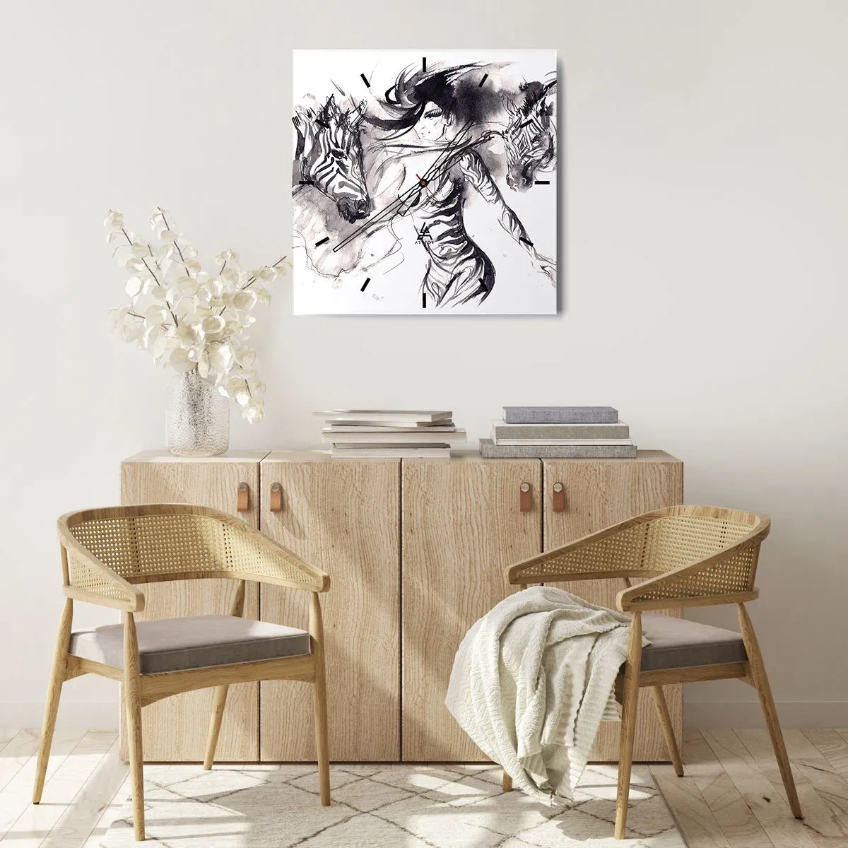 Falióra, Óra - Tánc a zebrákkal - 40x40 cm