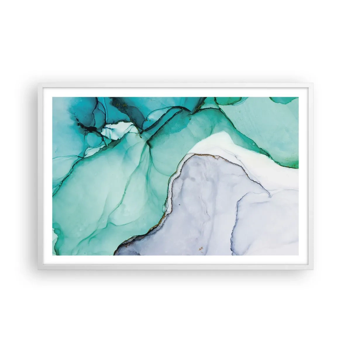 Poszter fekete keretben - Tanulmány türkizben - 91x61 cm