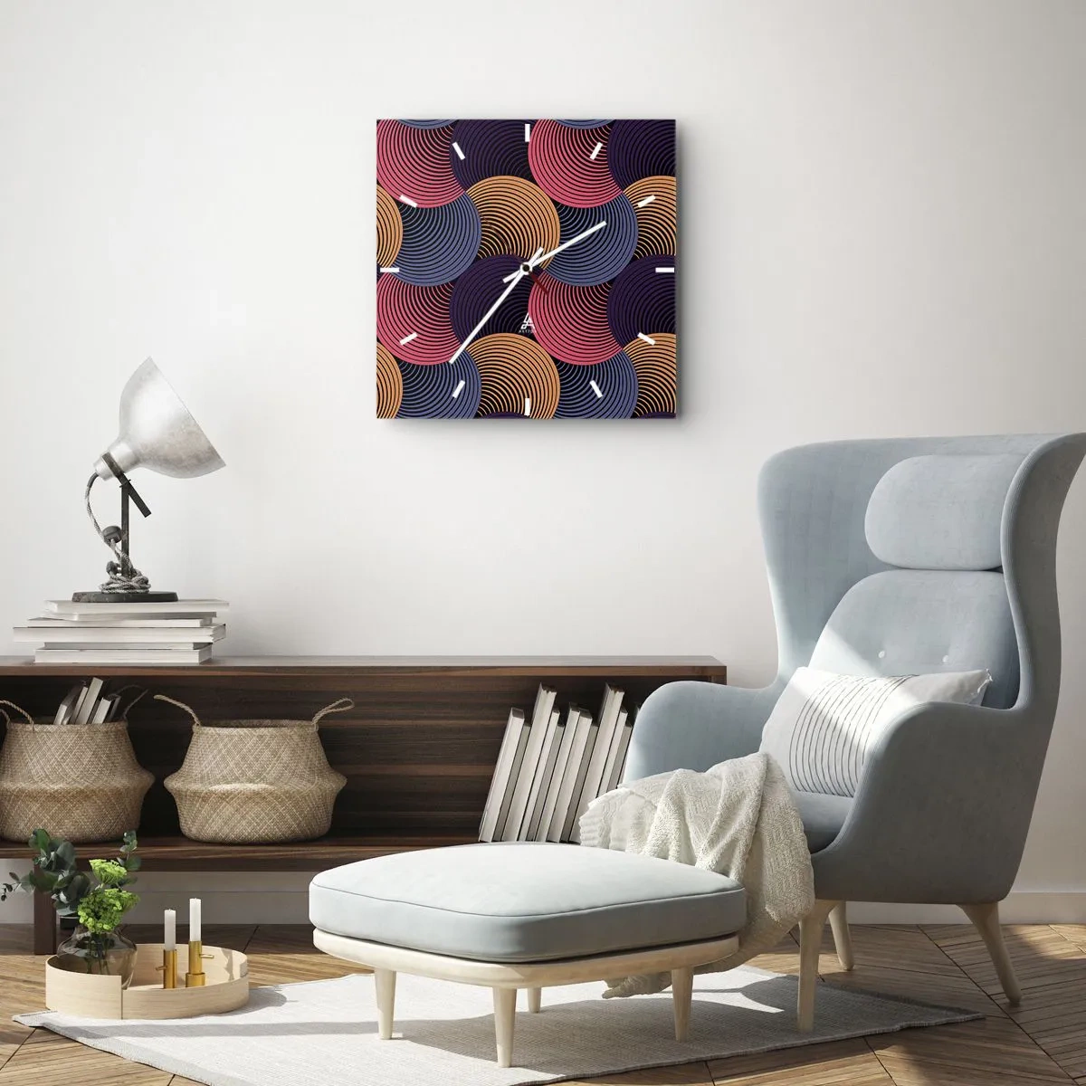 Falióra, Óra - Körkörös ritmusban - 40x40 cm