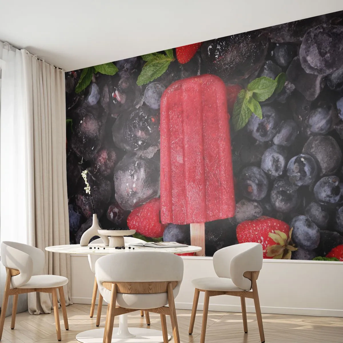 Fotótapéta Premium Sand - A forró nyár íze - Jégkrém, Gyümölcs, Egészség - 100x70 cm