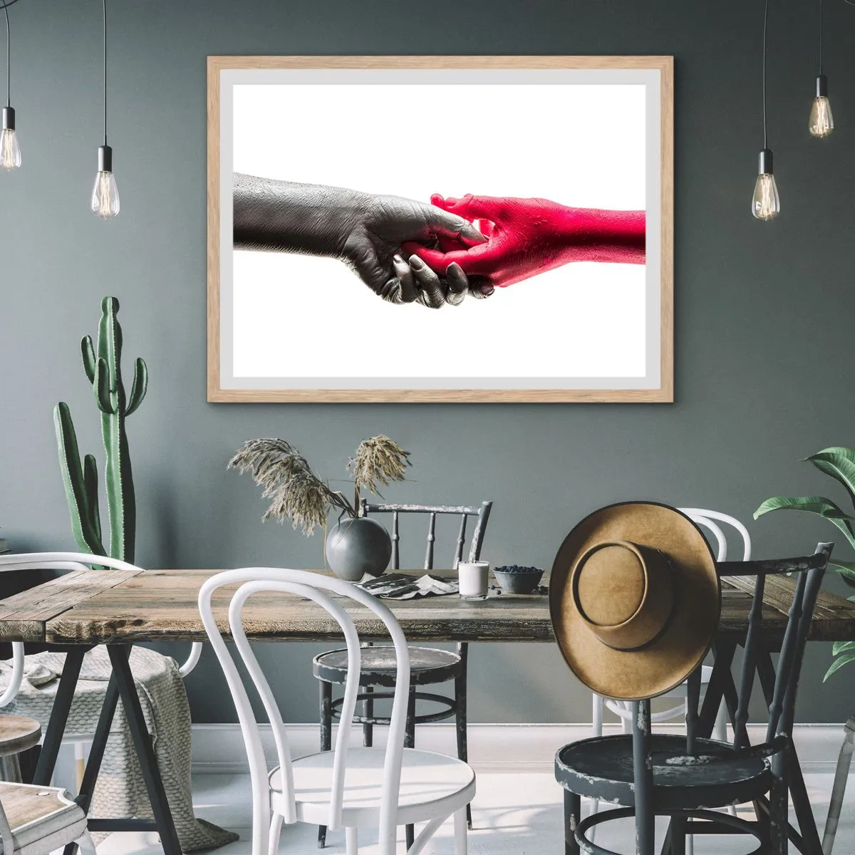 Poszter világos tölgy keretben - Együtt, bár mások - 91x61 cm