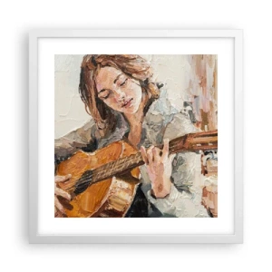 Poszter fekete keretben - Koncert gitárra és egy lány szívére - 40x40 cm
