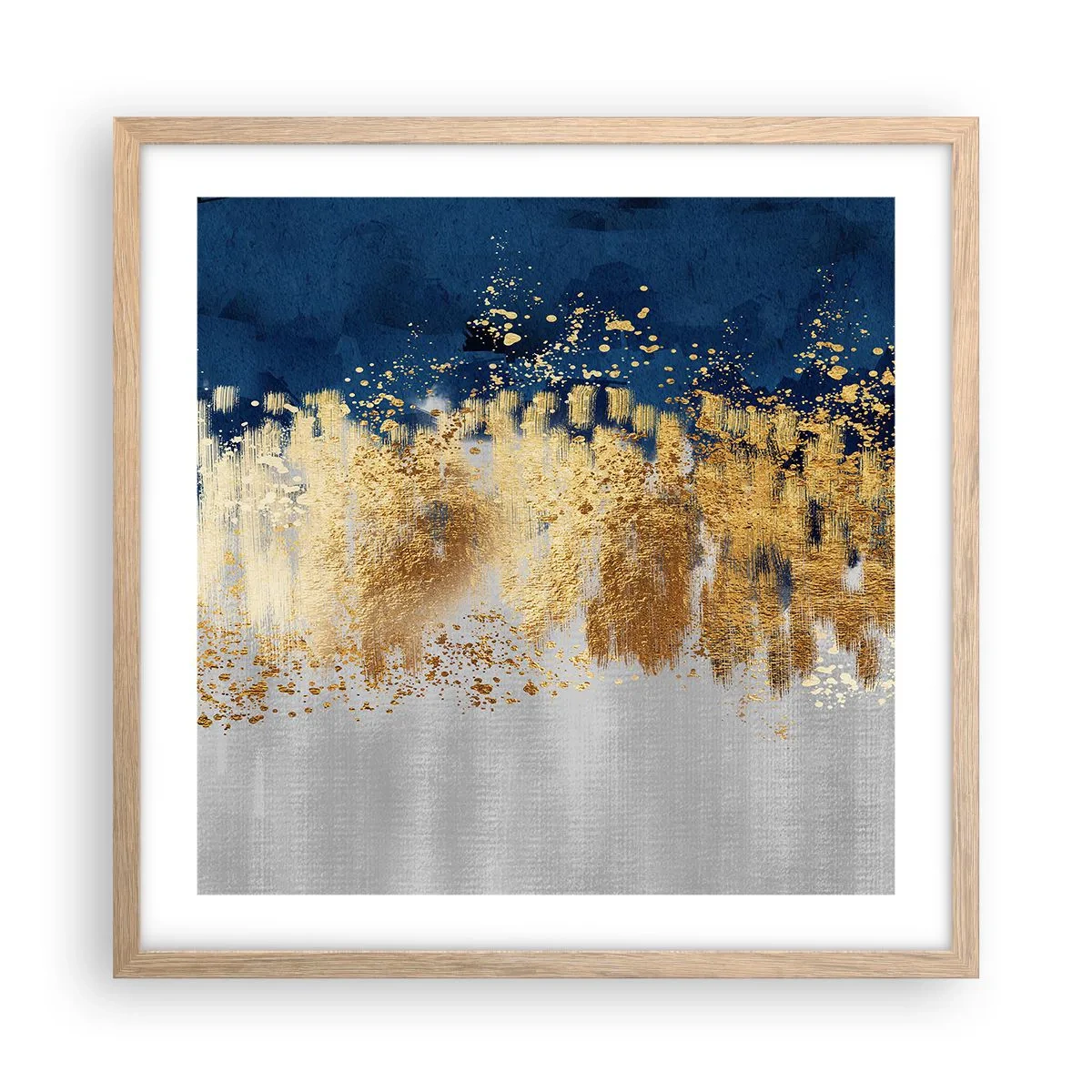 Poszter világos tölgy keretben - Modern kompozíció csillogással - 50x50 cm