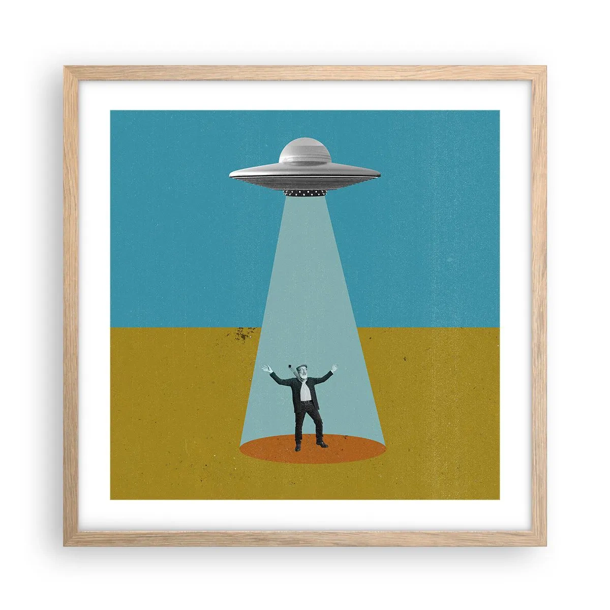 Poszter világos tölgy keretben - Közeli találkozás - 50x50 cm