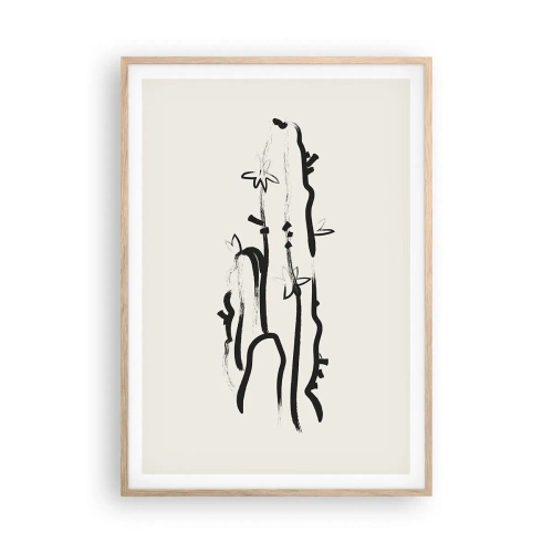 Poszter világos tölgy keretben - Virágzó gyógynövény - 70x100 cm