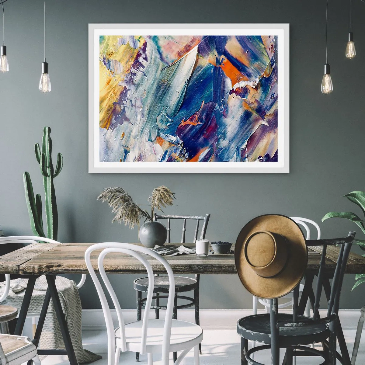 Poszter fekete keretben - Színkavalkád - 50x40 cm