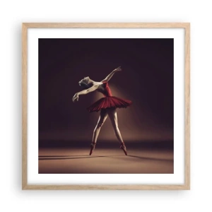 Poszter világos tölgy keretben - Egy prima balerina - 50x50 cm