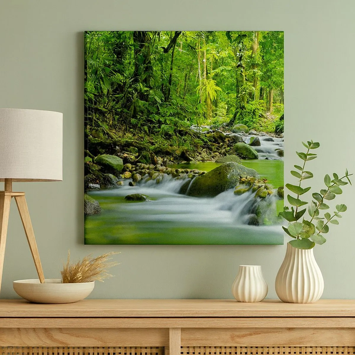 Vászonkép - Úszni a zöld tengerében - 30x30 cm