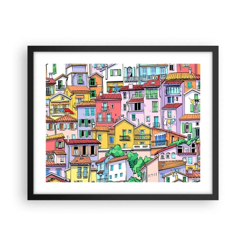 Poszter fehér keretben - Vidám város - 50x40 cm