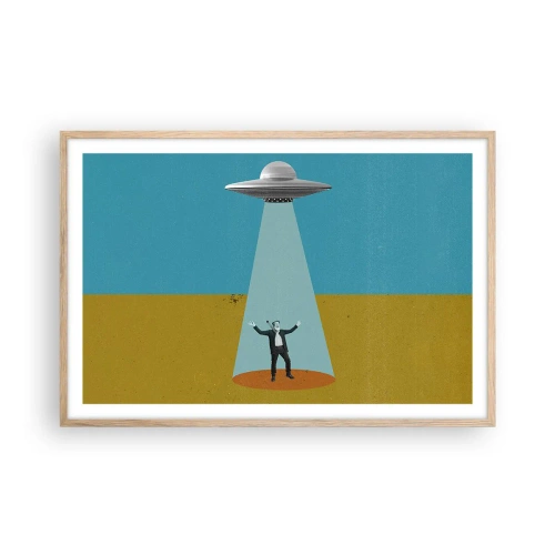 Poszter világos tölgy keretben - Közeli találkozás - 91x61 cm