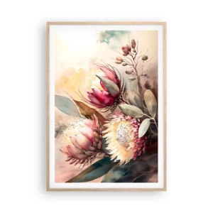 Poszter világos tölgy keretben - Profilból és en face - 70x100 cm