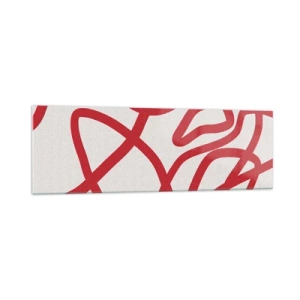 Üveg kép - Piros a fehéren - 160x50 cm