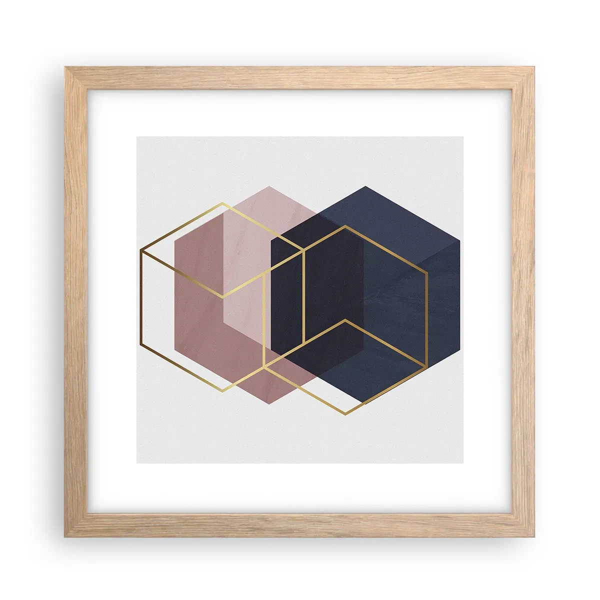 Poszter világos tölgy keretben - Az egyszerűség ereje - 30x30 cm