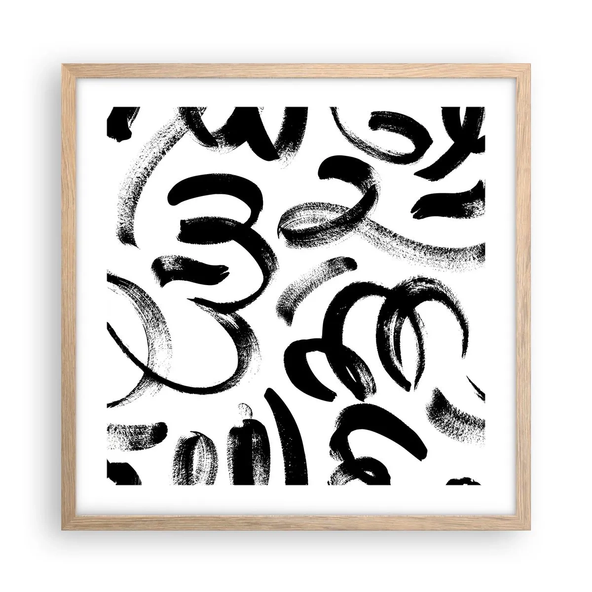 Poszter világos tölgy keretben - Feketén-fehéren - 50x50 cm