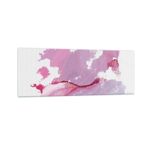 Üveg kép - Egy rózsaszín világ térképe - 140x50 cm