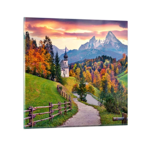 Üveg kép - Tájképszerű festmény - 50x50 cm