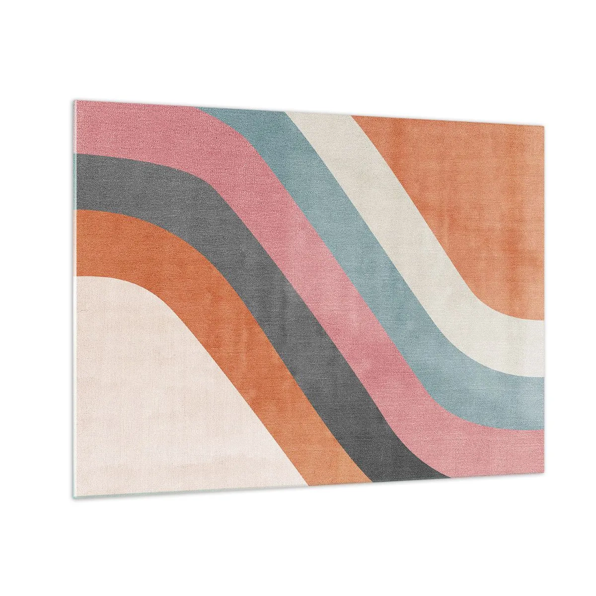 Üveg kép - Színes átlós csíkok világos háttéren - 70x50cm - Diagonális kompozíció - mozgás - Modern fali dekoráció nappalihoz és hálószobához ARTTOR
