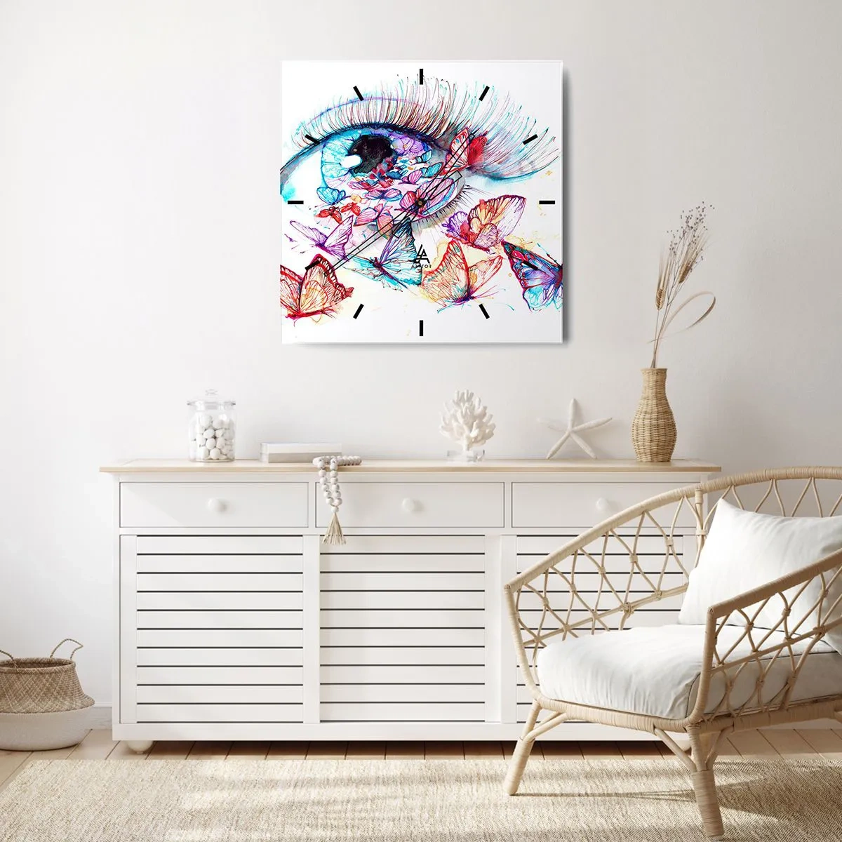 Falióra, Óra - Mesebeli szemek varázsa - 30x30 cm