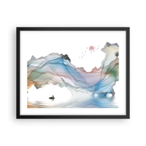 Poszter fehér keretben - A kristály hegyek felé - 50x40 cm
