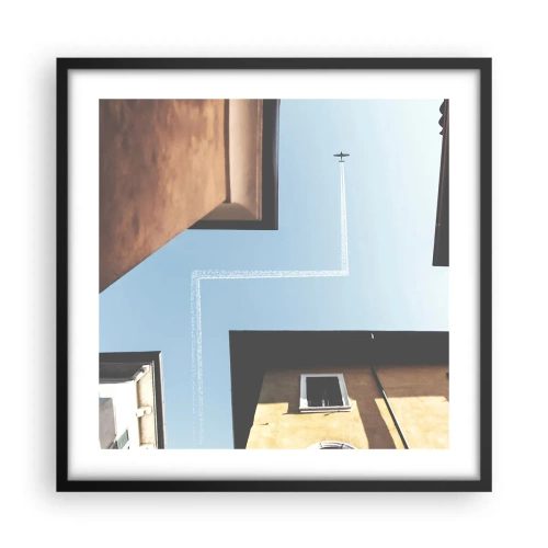 Poszter fehér keretben - A városi labirintus felett - 50x50 cm