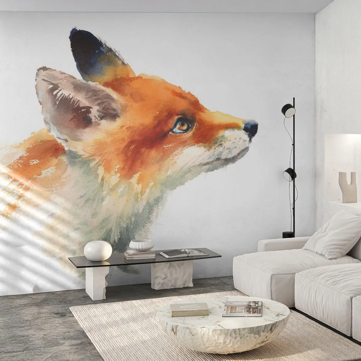 Fotótapéta Premium Sand - Óvatosság az első - Állatok, Róka, Absztrakció - 100x70 cm