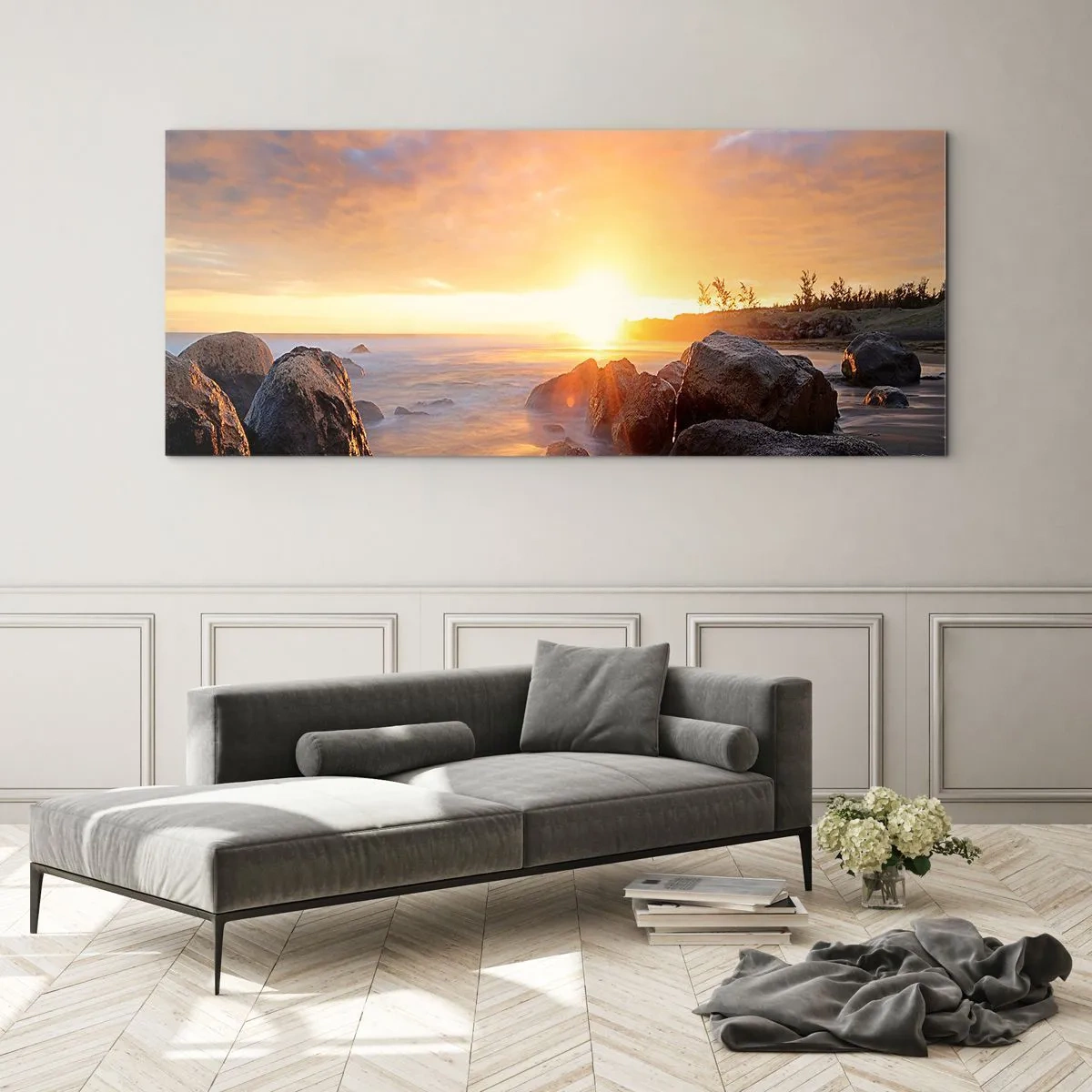 Üveg kép - Ragyogó esti szellő - 120x50 cm