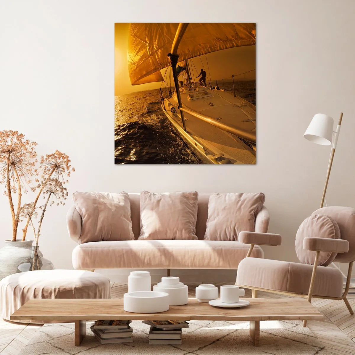 Vászonkép - Arany este egy színes nap után - 40x40 cm