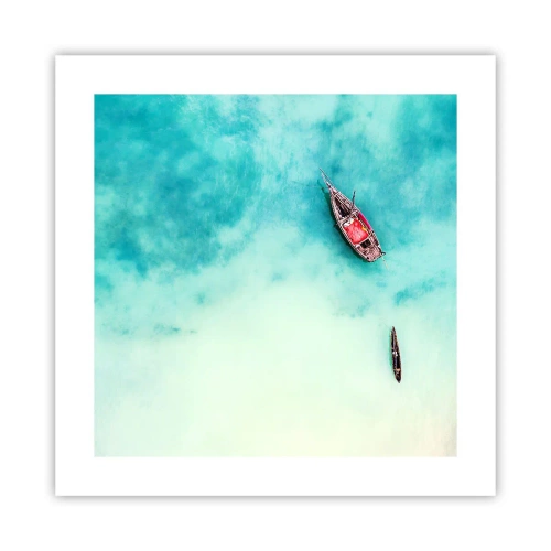 Poszter - A Zanzibár strandjain, amikor sok a víz... - 40x40 cm