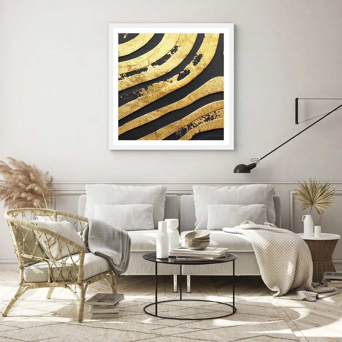 Poszter fekete keretben - Minden folyik - 40x40 cm