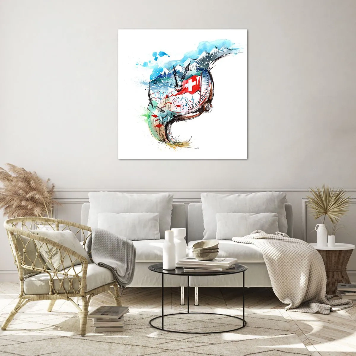 Üveg kép - Svájci szellemiség - 70x70 cm