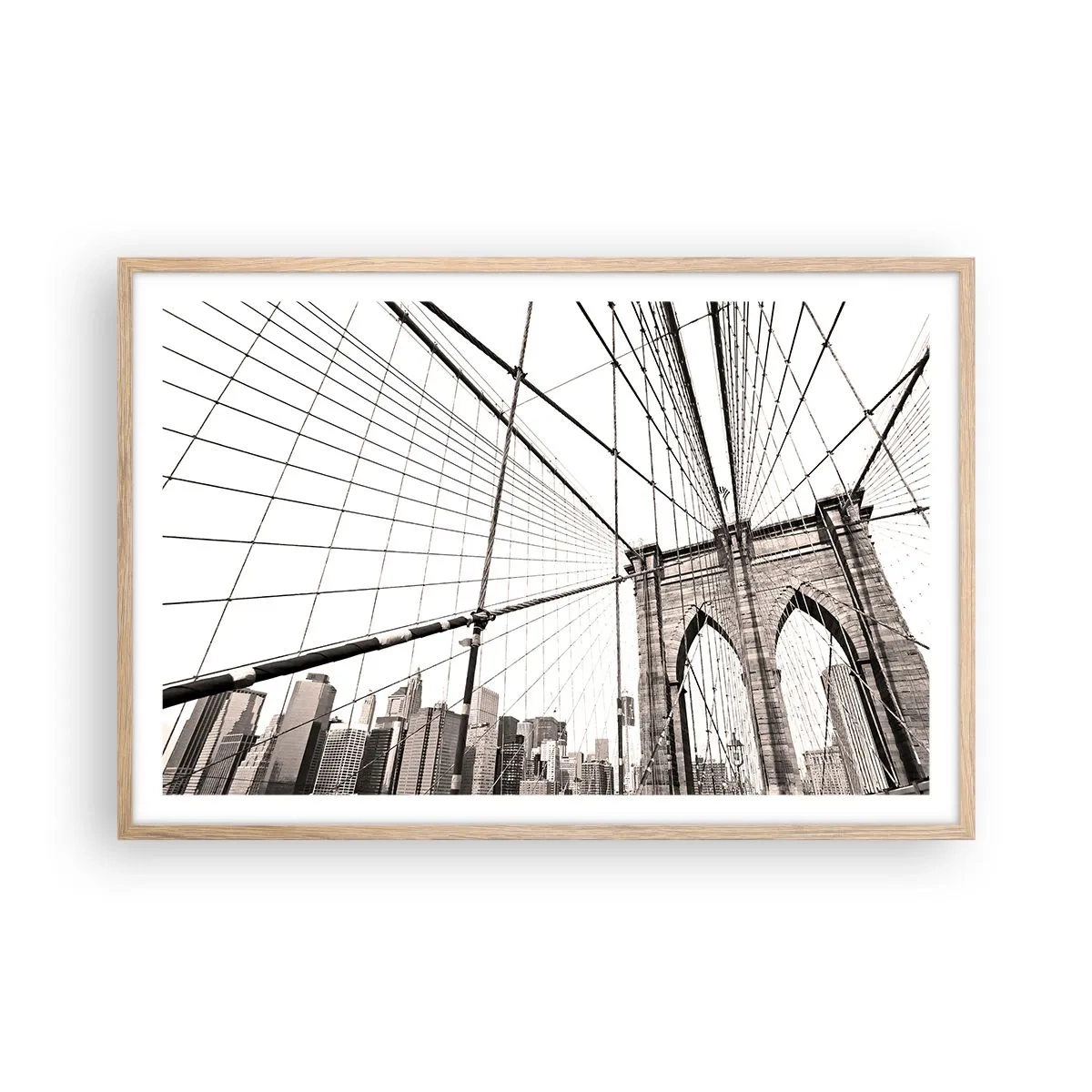 Poszter világos tölgy keretben - New York-i katedrális - 91x61 cm