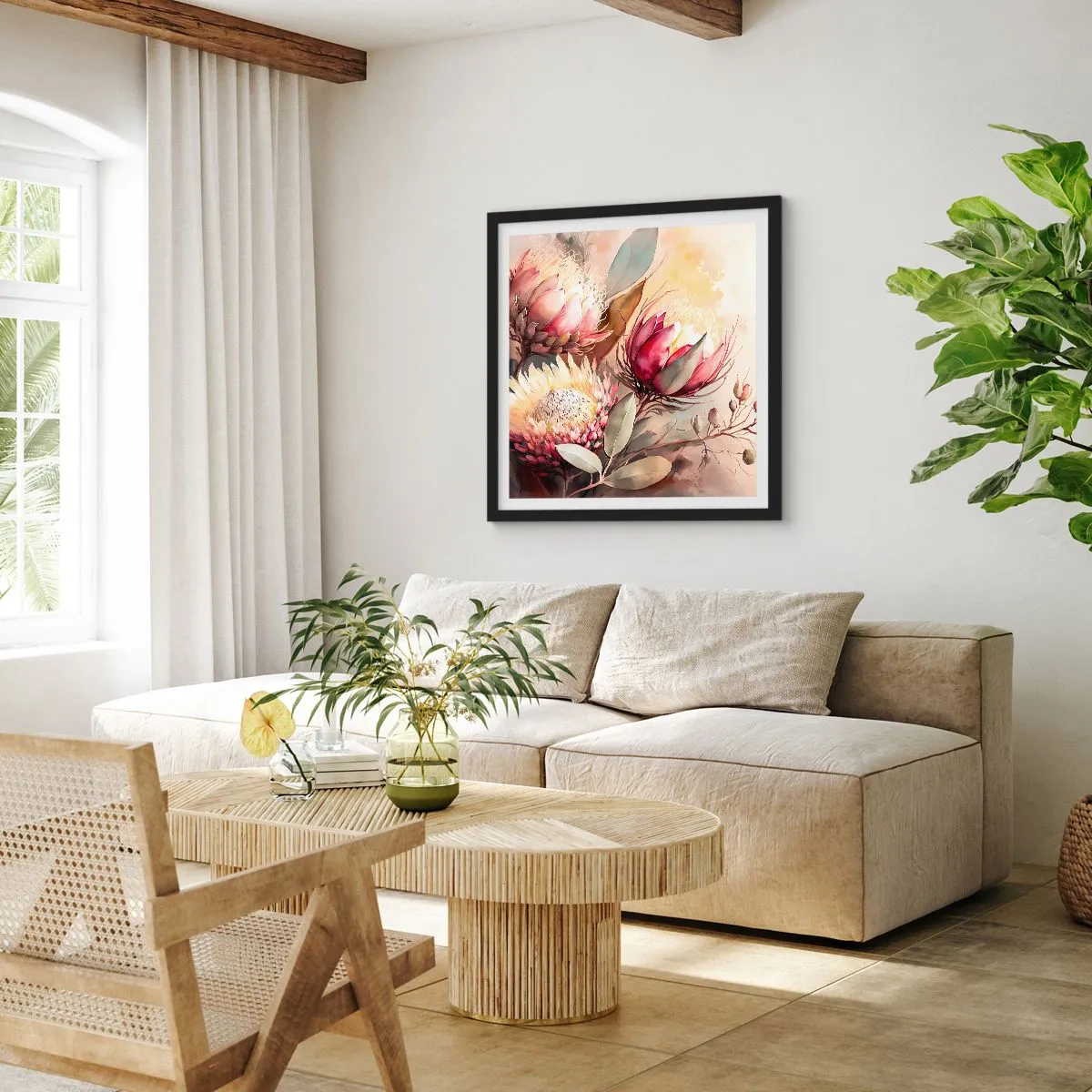 Poszter fehér keretben - Profilból és en face - 40x40 cm