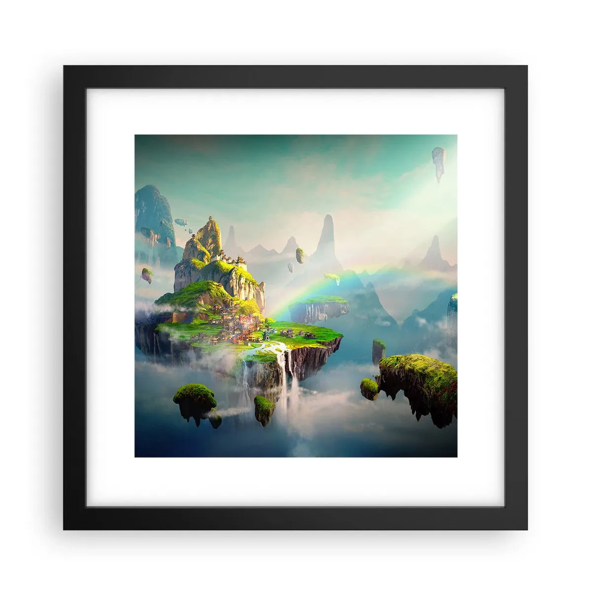 Poszter fehér keretben - Az ég közepén - boldog szigetek - 30x30 cm