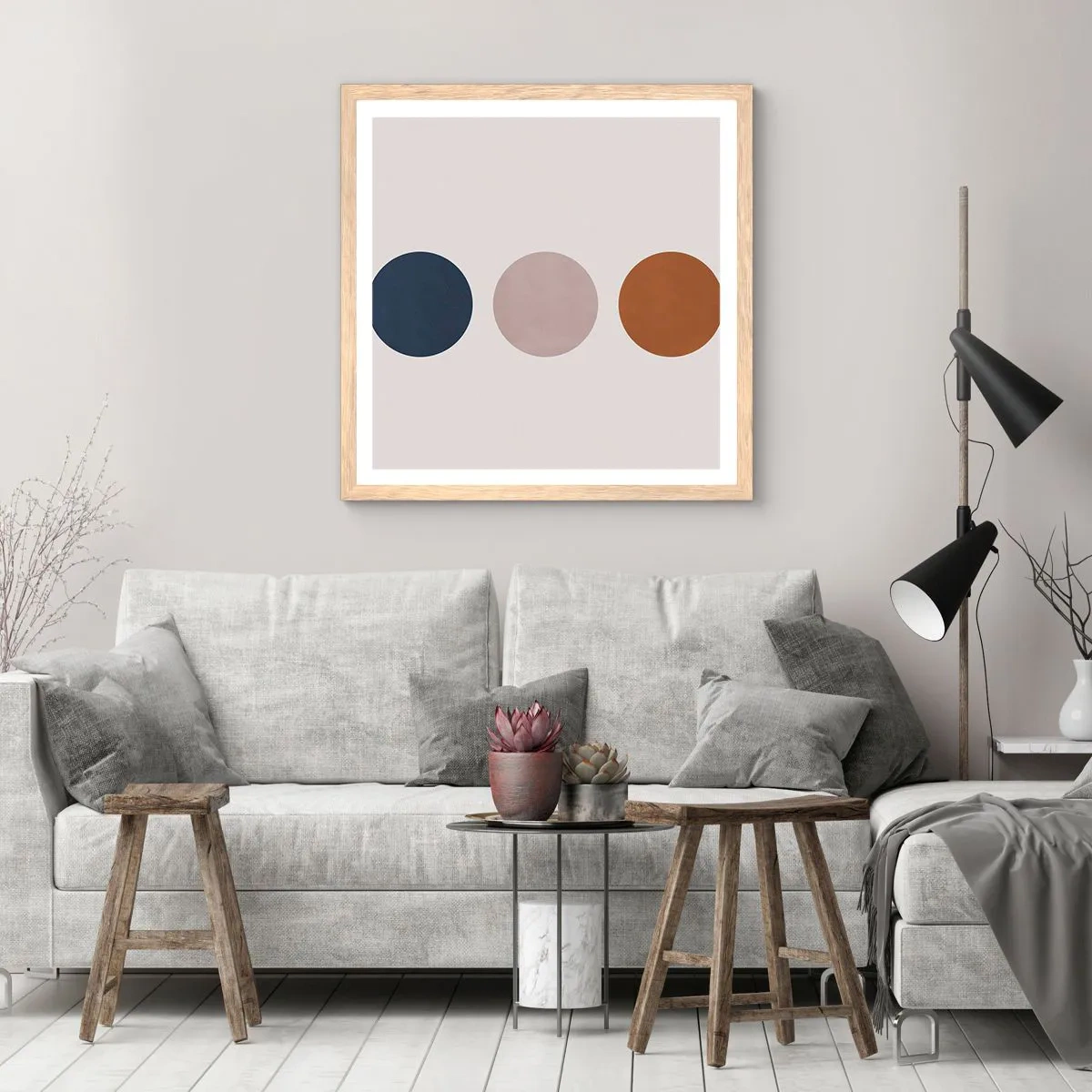 Poszter világos tölgy keretben - A tökéletesség szimbóluma - 60x60 cm