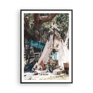 Poszter fehér keretben - Make love… - 70x100 cm