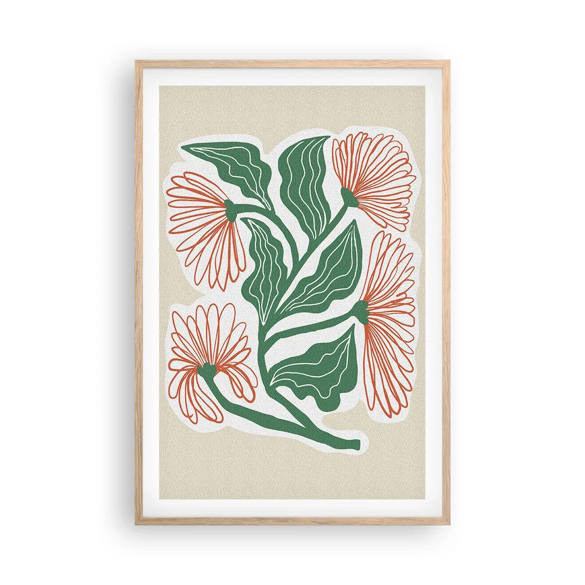 Poszter világos tölgy keretben - Népi és modern - 61x91 cm