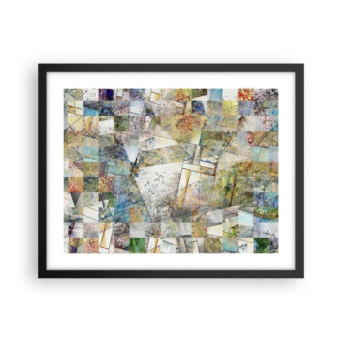 Poszter fehér keretben - Geometrikus átrendeződés - 50x40 cm