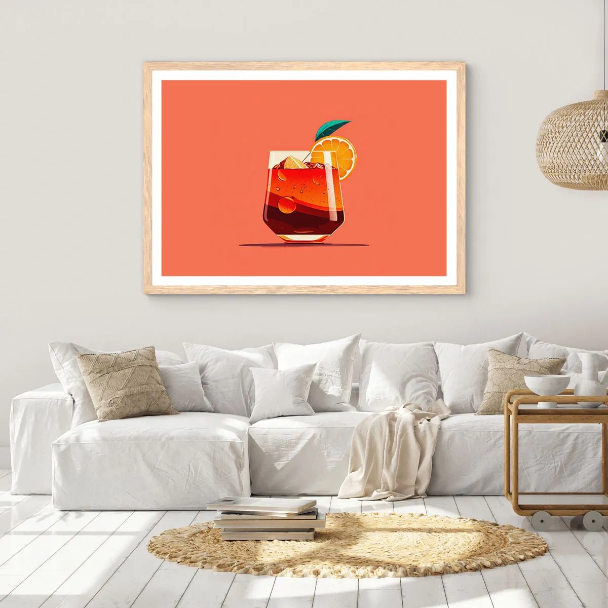 Poszter világos tölgy keretben - Nyári felfrissülés - 91x61 cm