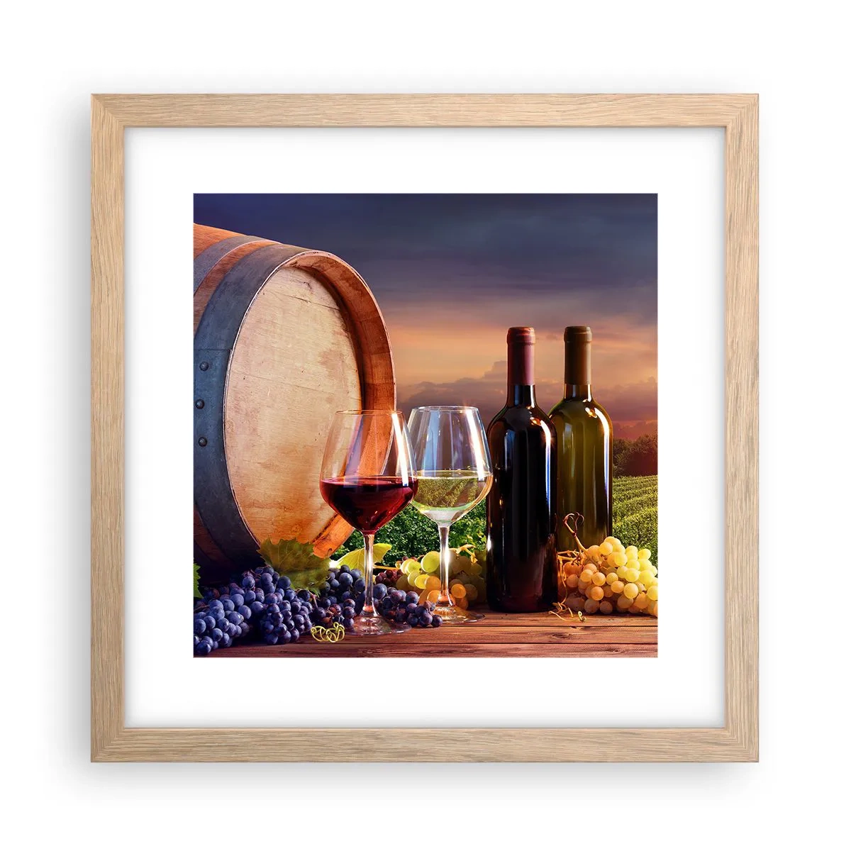 Poszter világos tölgy keretben - Az életnek itt íze van - 30x30 cm