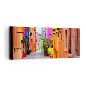 Vászonkép - Szivárványos sikátor - 120x50 cm