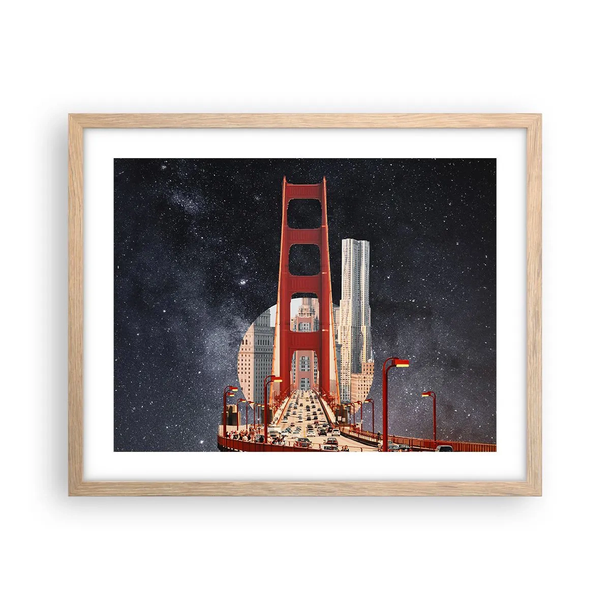 Poszter világos tölgy keretben - Mindig a középpontban - 50x40 cm