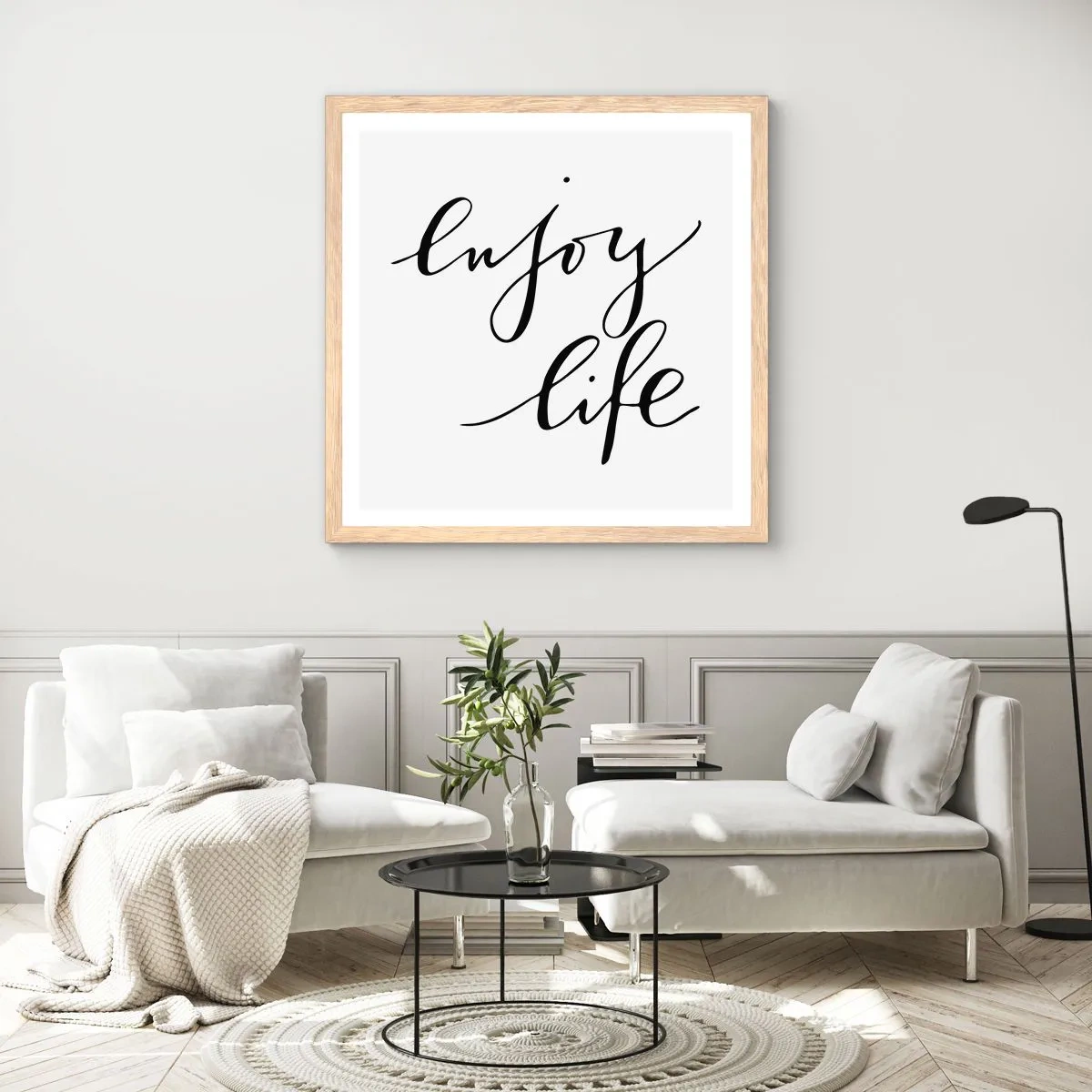 Poszter világos tölgy keretben - Se több… - 40x40 cm