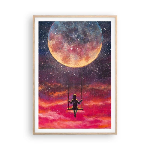 Poszter világos tölgy keretben - Álmodozva - 70x100 cm