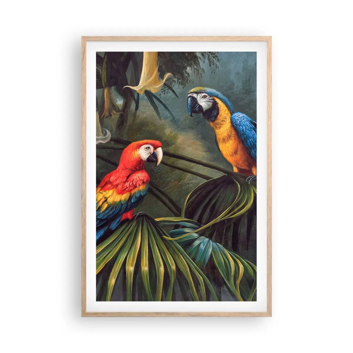 Poszter világos tölgy keretben - Romantika a trópusokon - 61x91 cm