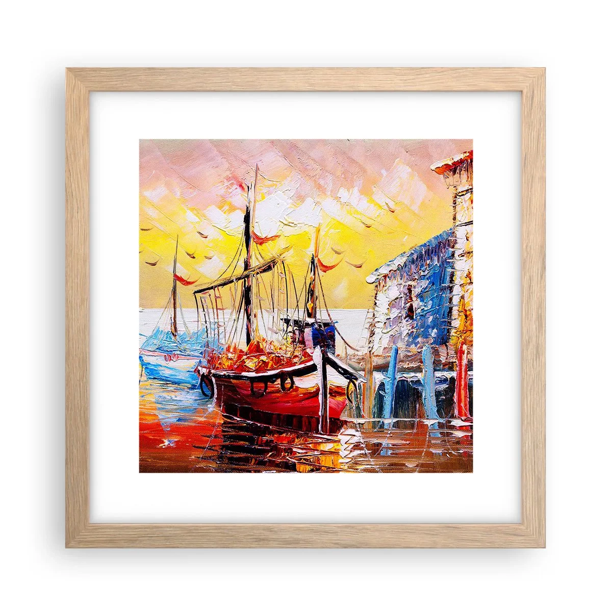 Poszter világos tölgy keretben - Boldog visszatérés - 30x30 cm